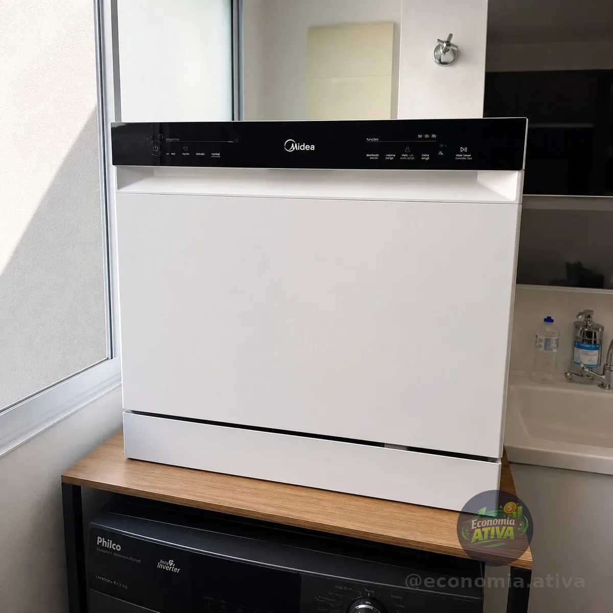 Lava Louças 8 Serviços Branca Touch Plus Midea 110V