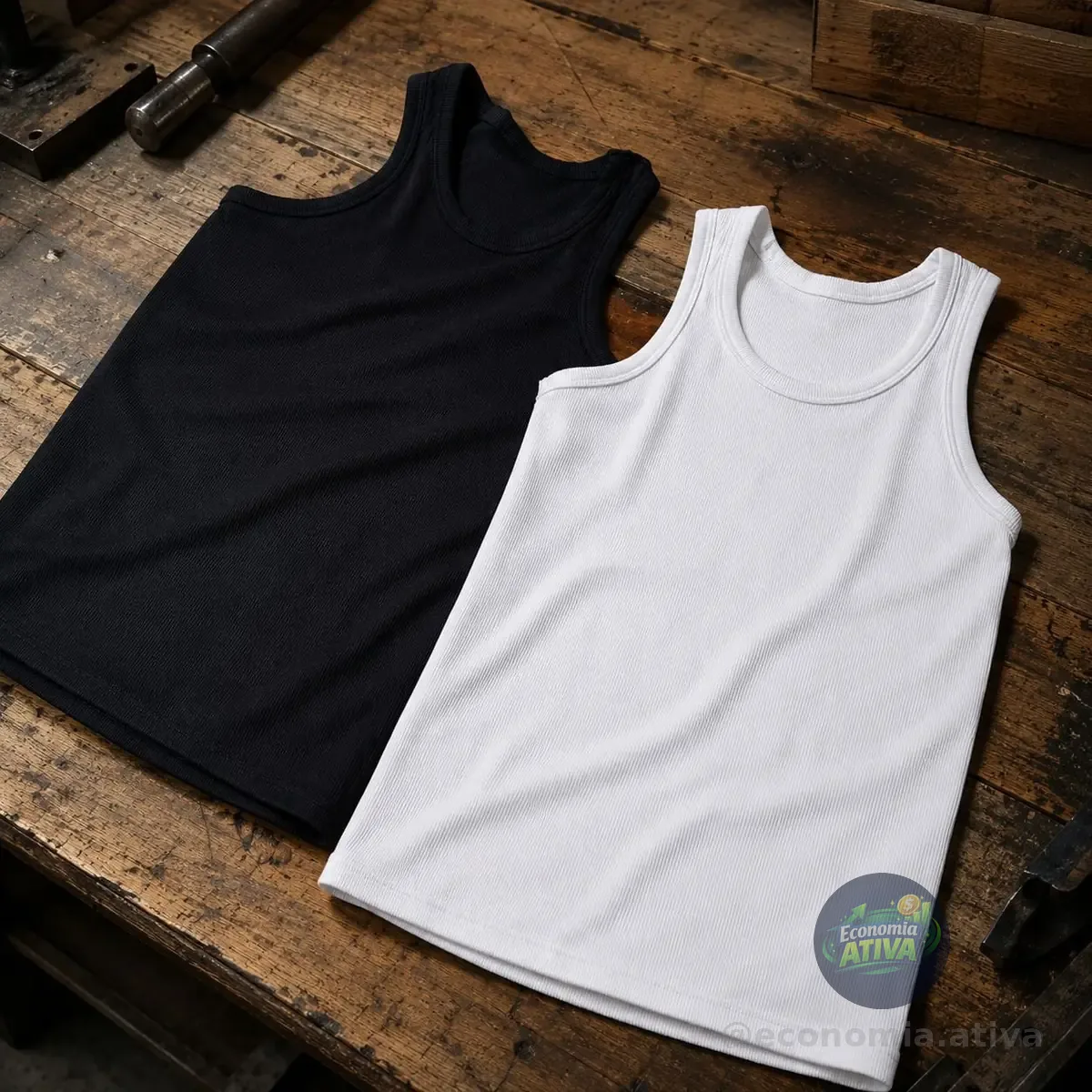 Kit 2 Regata Masculina Verão Treino Canelada Americana Slim