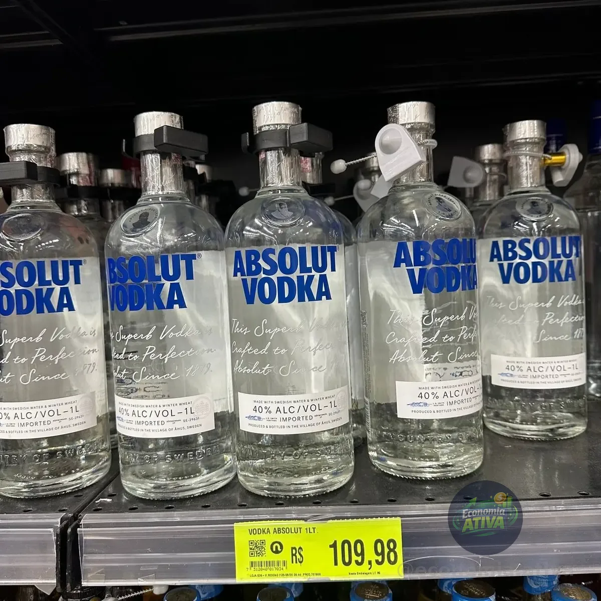 Vodka Absolut Natural 1L Produto Original