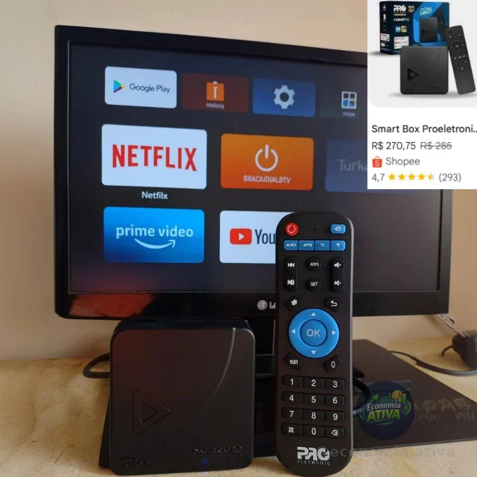 Smart Box Proeletronic Smartpro Prosb-3000/16 Gb 4k Hd Preto Padrão