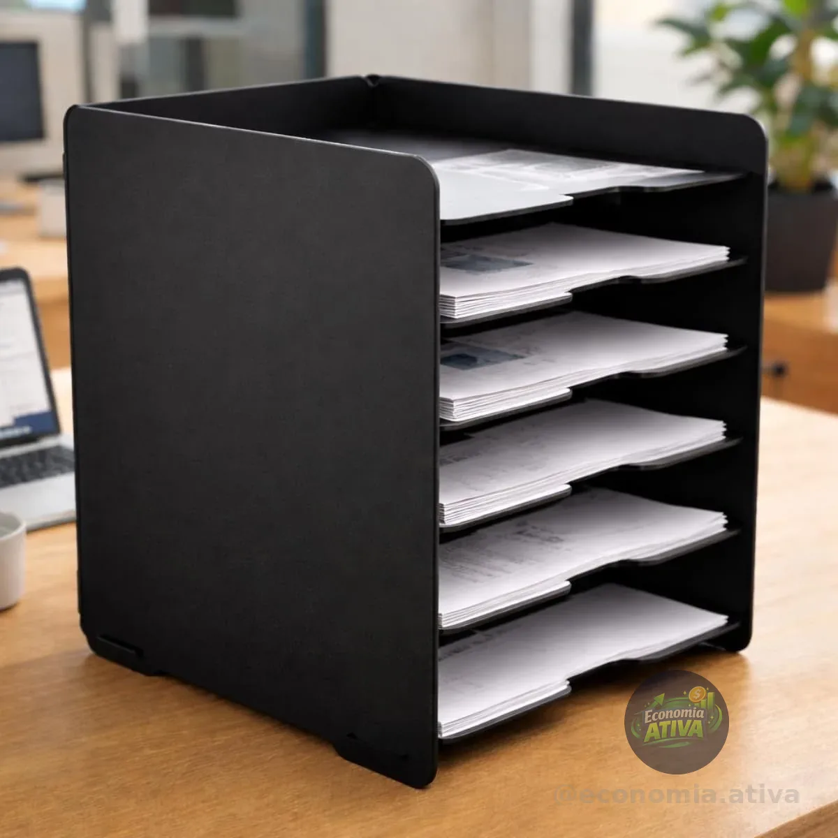 Organizador de Escritório Mesa Suporte com 6 Divisórias