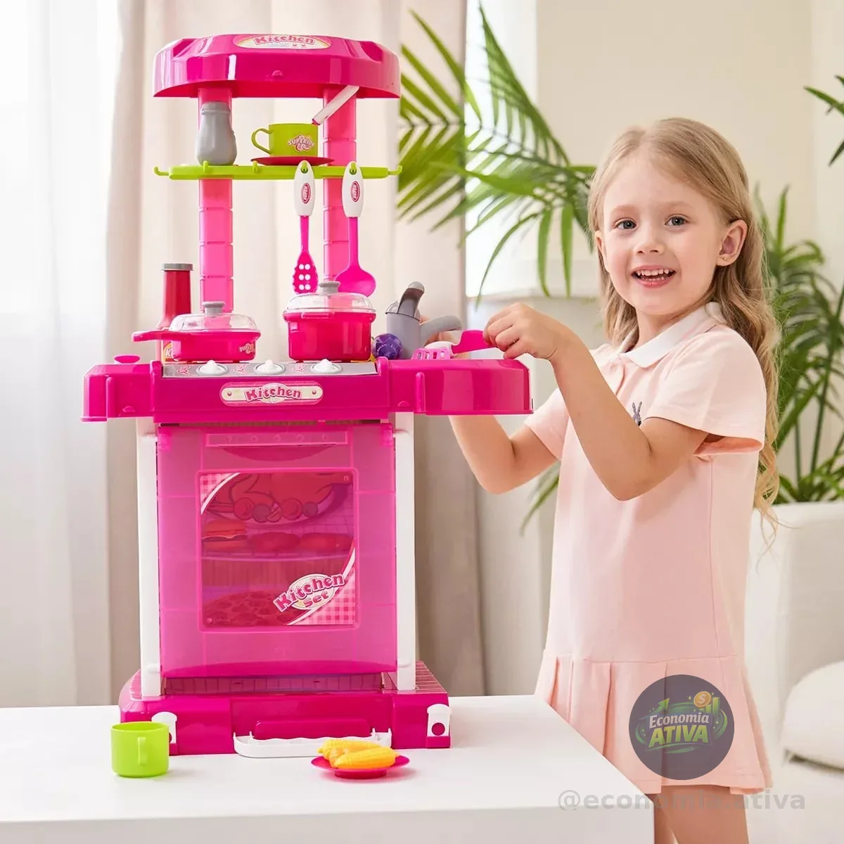 Cozinha Infantil Brinquedo C/ Som e Luz Princess Replay Kids