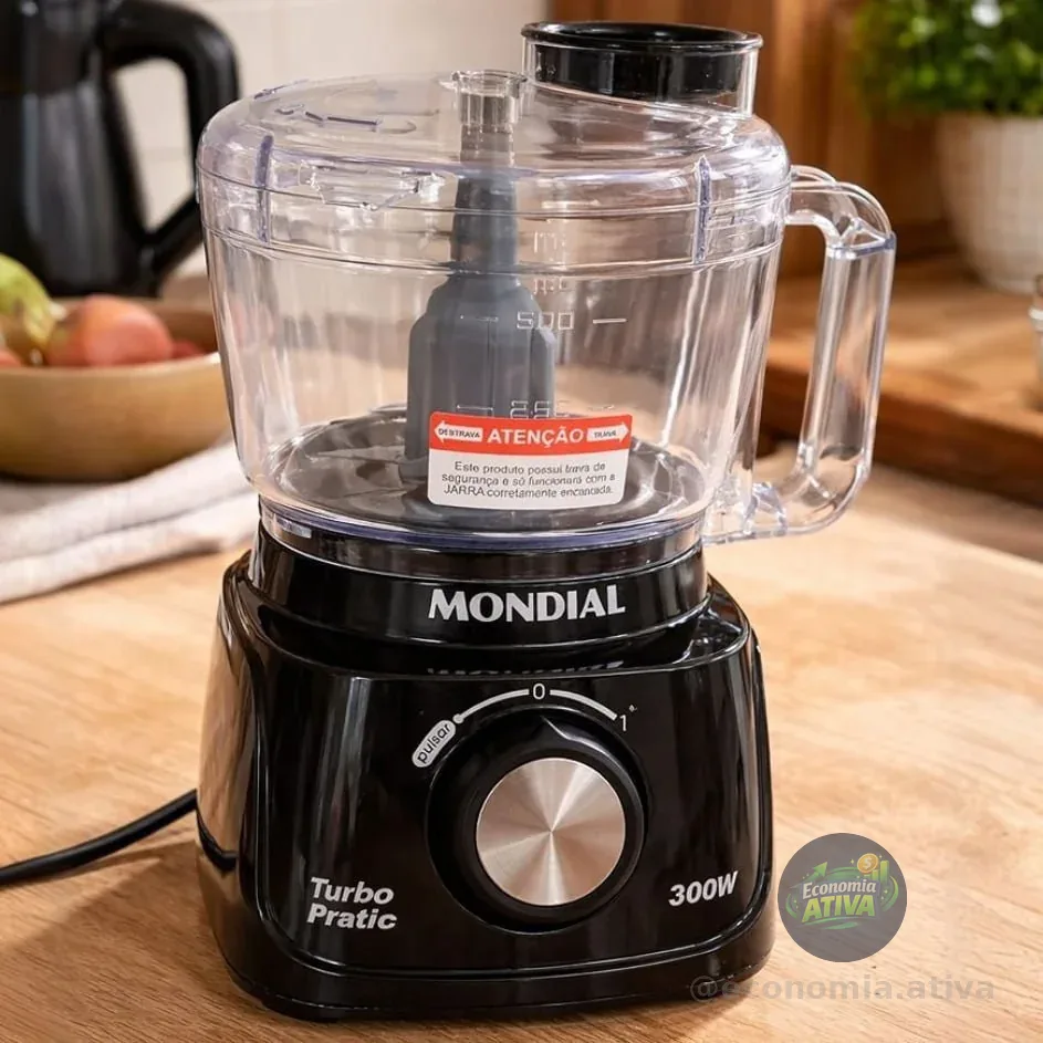 MONDIAL Mini Processador Turbo Pratic, Preto, 300W, 110V - MP-16-B