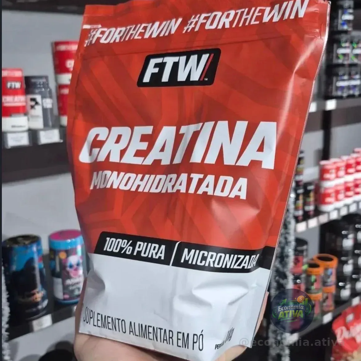Creatina Monohidratada Pura 1kg Refil Suplemento Em Pó 100% - Ftw Sem Sabor