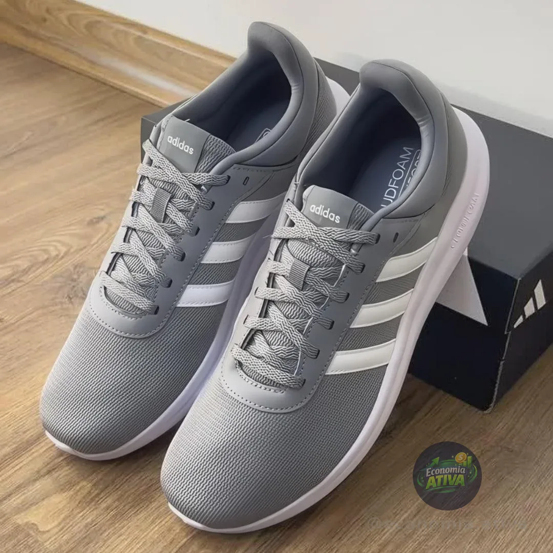 Tênis Adidas Lite Racer Masculino - Cinza+Branco
