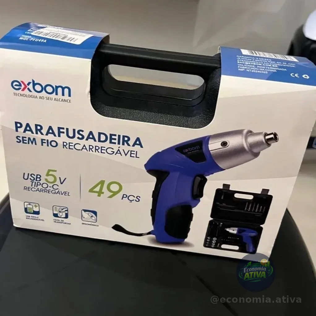 Parafusadeira Sem Fio Several Importados Recarregável Com 49 Peças Ergonômico 50 Hz