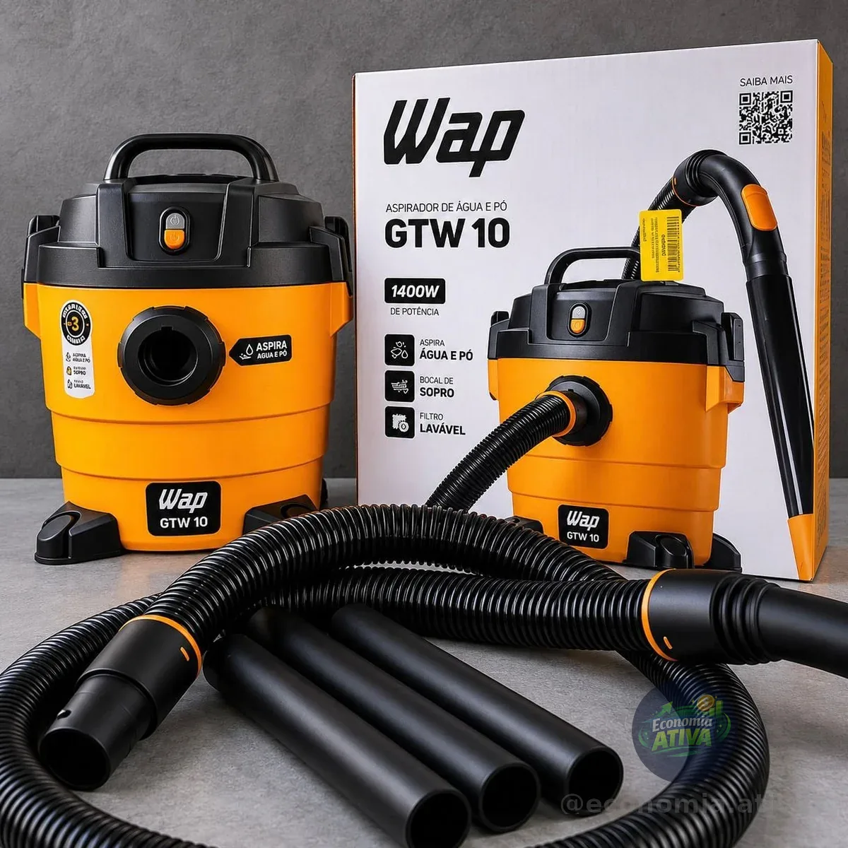 Aspirador De Pó e Água Wap Gtw 10 Compacto 1400w 10 Litros 127V