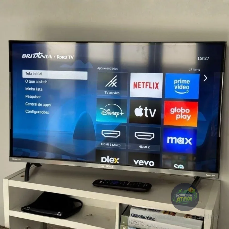 Smart Tv 43 Britânia Hdr10 Dolby Áudio Roku Tv B43kra