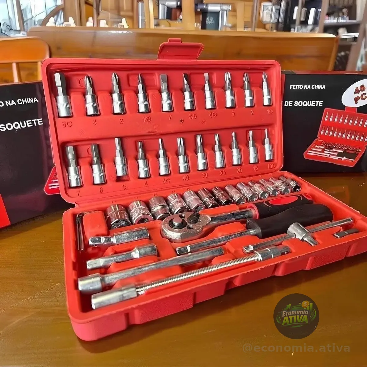 Kit Chaves Ferramentas Jogo Fenda Philips Catraca Soquete Allen 46 Peças