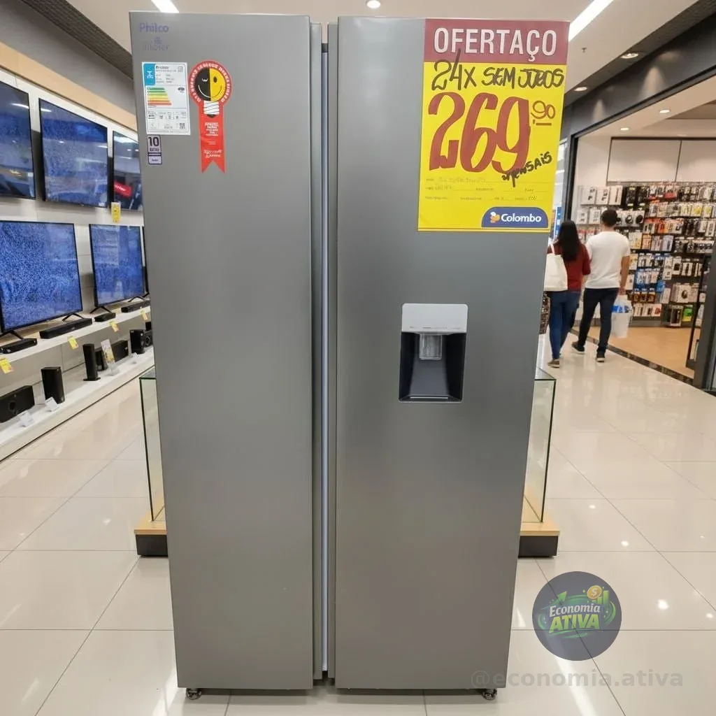 Geladeira Philco Side By Side PRF535ID Eco Inverter 434L Inox 220v