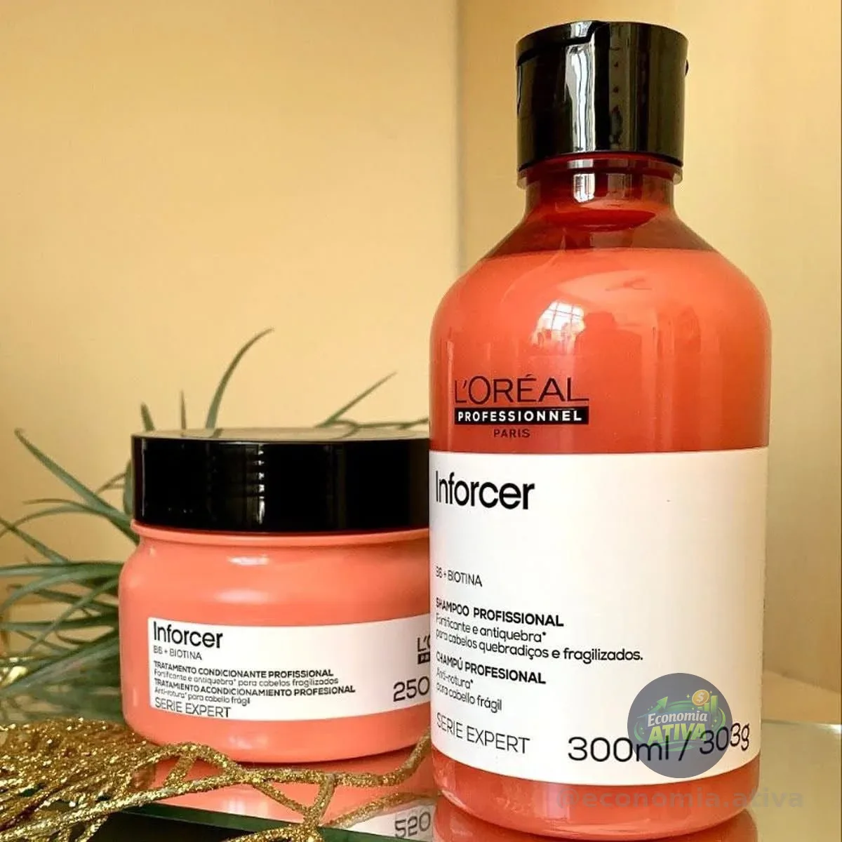 Kit L'Oréal Professionnel Inforcer Serie Expert Shampoo 300ml + Máscara 250g (2 Produtos)