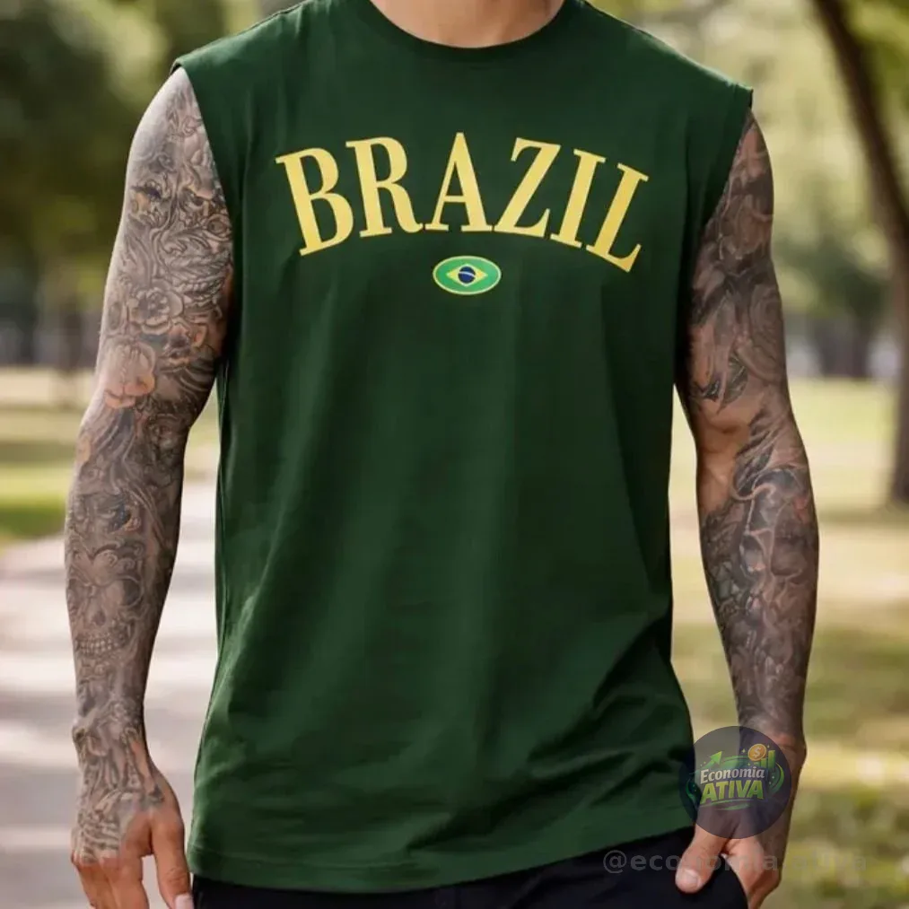 Camiseta Regata Oversized Brasil
