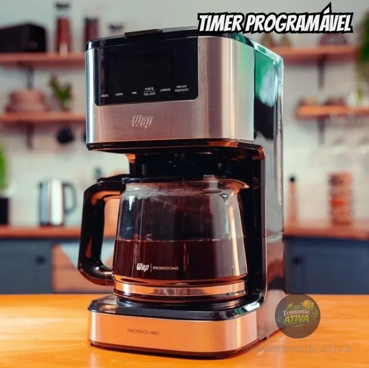 Wap Cafeteira Elétrica Digital Aroma Wcd1500, 1,5 Litros Com Timer Programável E Suporte  900w 127v
