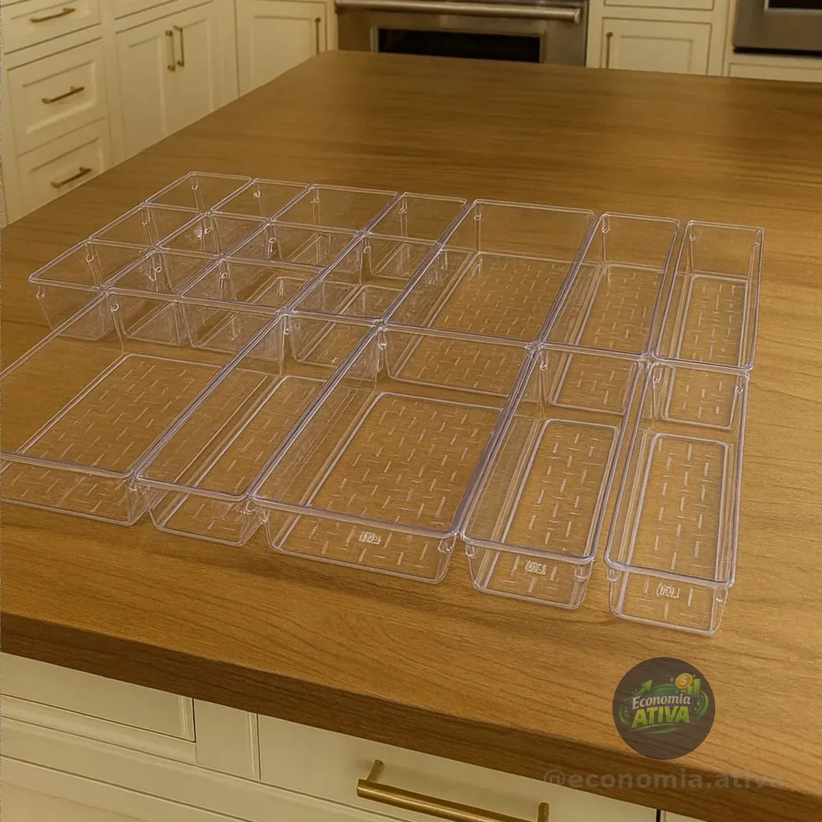 Kit 21 Organizador Multiuso Modular Gavetas Acrilico Rebirth