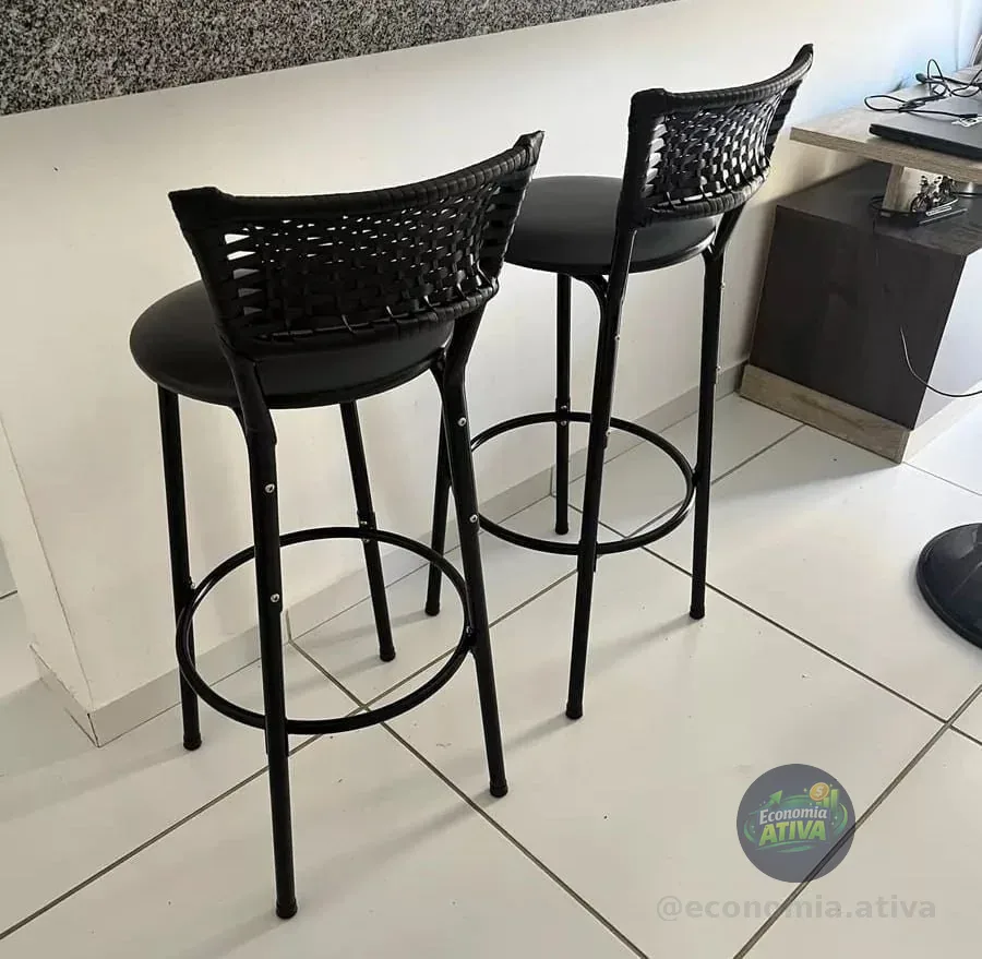 Cadeiras Para Bancada Alta Americano Bistrô Bar 2u Exclusiva