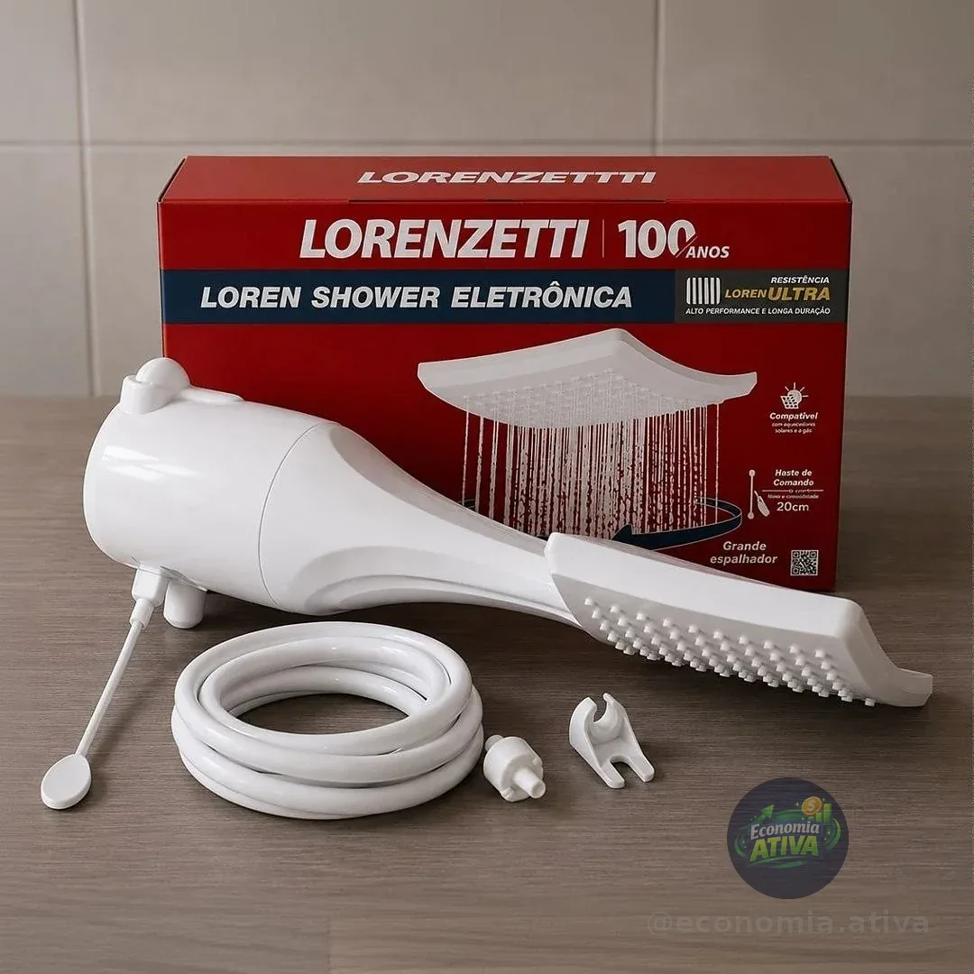 Chuveiro Lorenzetti Loren Shower Ultra Eletrônico Branco 7500w 220v 7.5 W