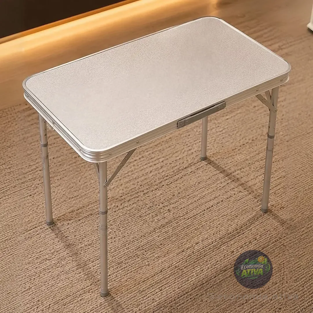 Mesa Dobrável Portátil Vira Maleta Camping Praia 60x45cm
