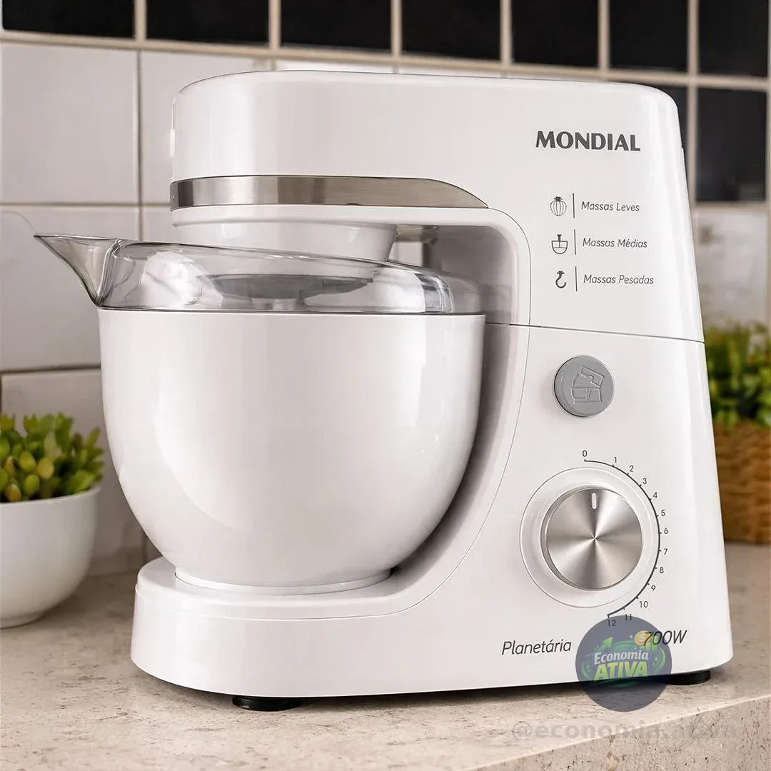 Batedeira Planetária, Mondial, Branco, 700W, 127V - BP-03-W