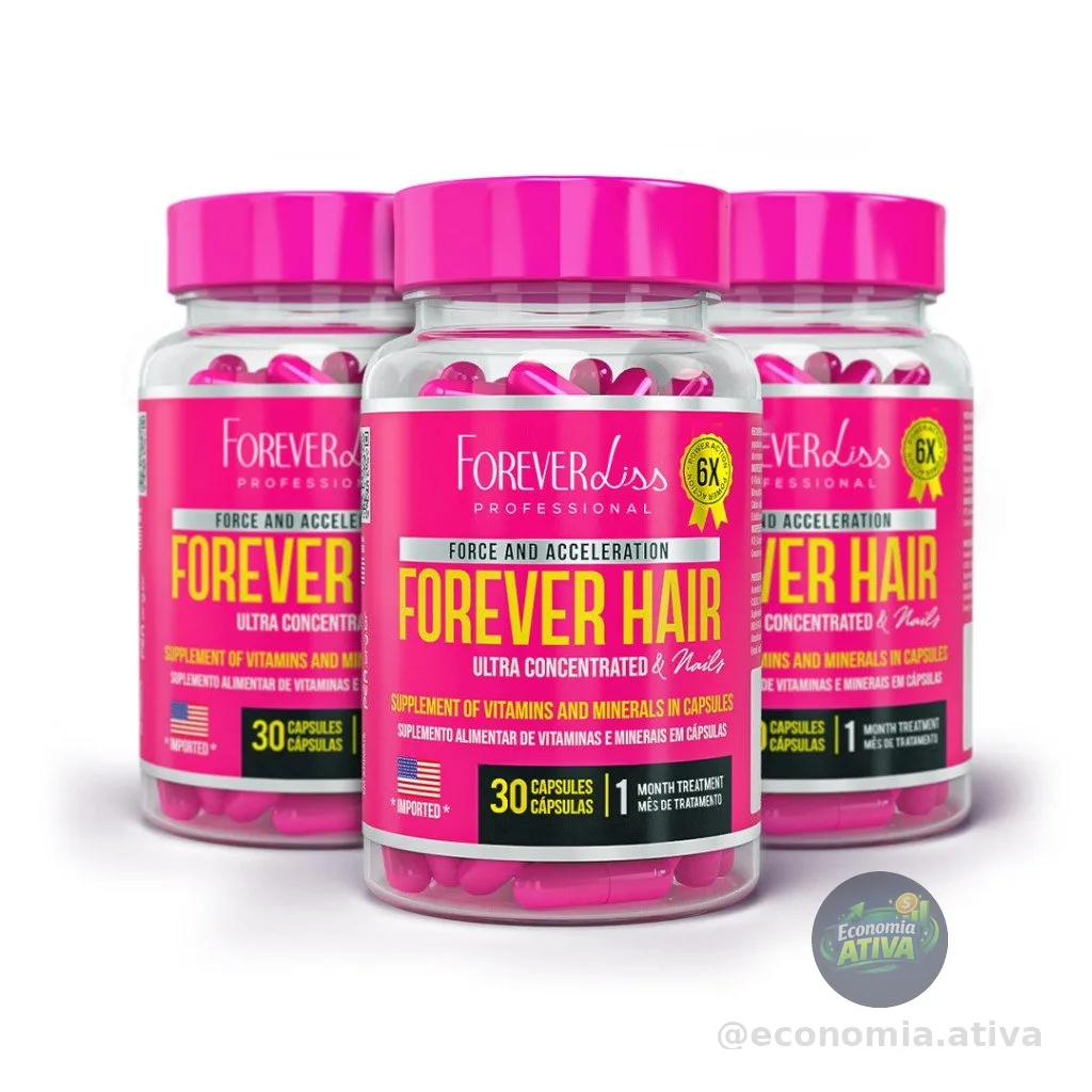 Kit Tratamento 3 Meses Forever Hair Crescimento Capilar