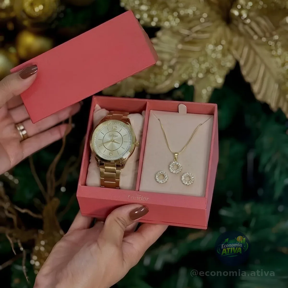 Relógio Condor Feminino Elegante Dourado