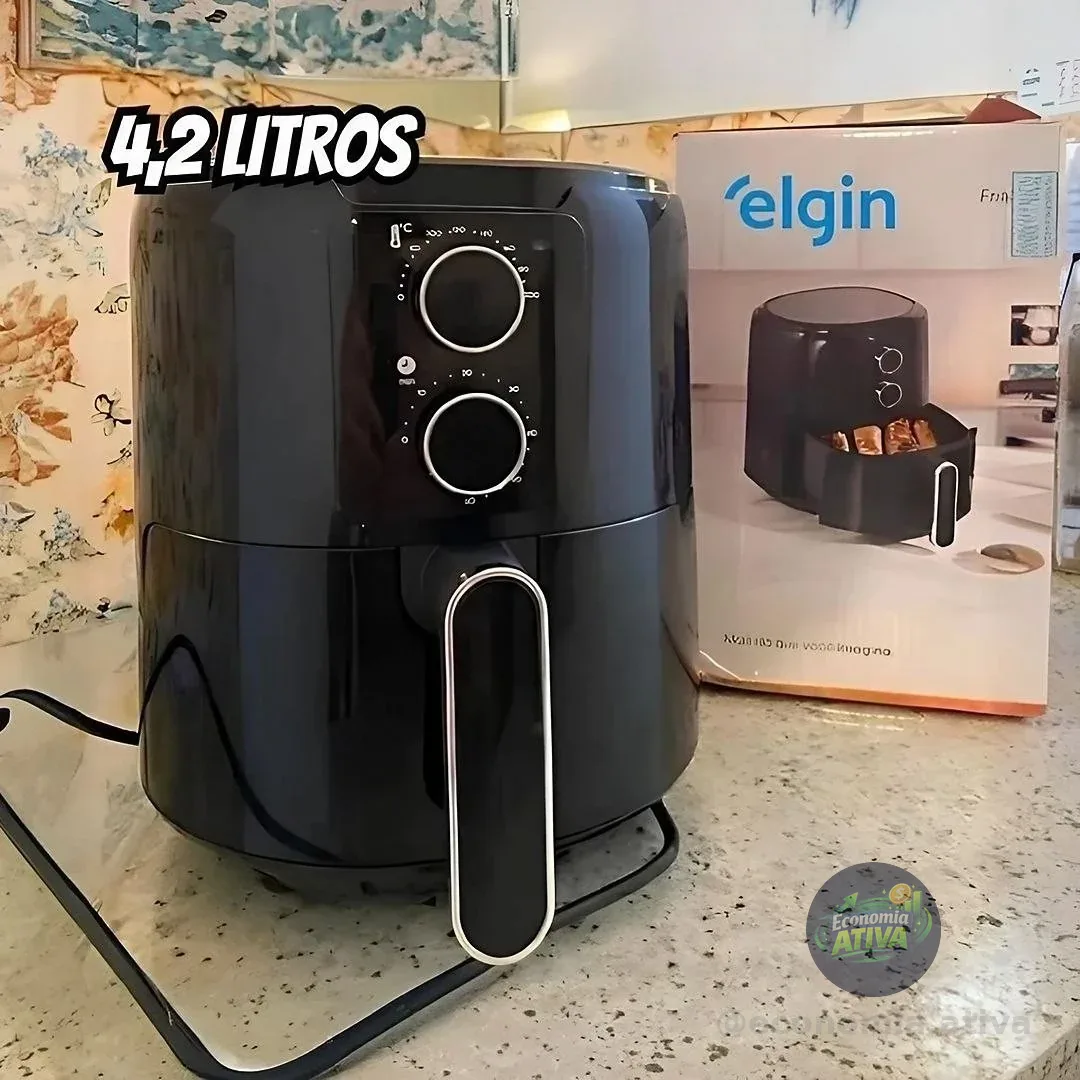 Fritadeira Elétrica Cube Fry Elgin 4,2 L Airfryer Preto 127v