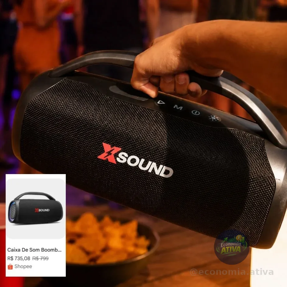 Caixa De Som Boombox Mondial Xsound- Bx-100-bl - 100w Cor Preto