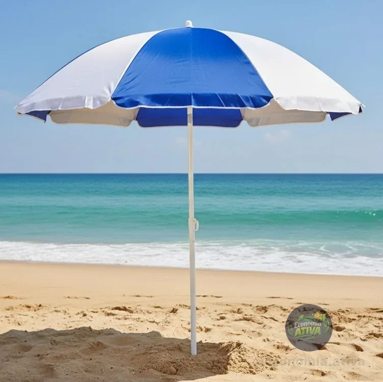 Guarda Sol Azul E Branco 1,80 M 3720 Mor