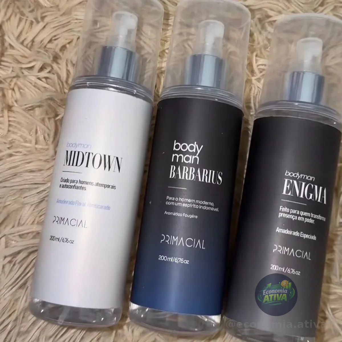 Kit Body Splash Masculino Barbarius + Enigma + Midtown 200ml