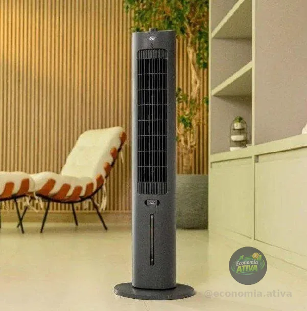 Climatizador De Ar Wap Air Fresh 4 Em 1 De Torre Cor Cinza