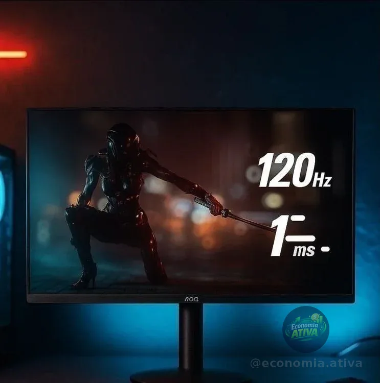Monitor Gamer Aoc 21.5'' Full Hd Gaming 120hz 1ms 22b30hm23 Cor Preto 127/220v