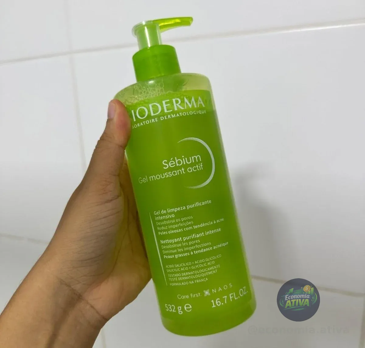 Gel de Limpeza Facial Bioderma Sébium Gel Moussant Actif 500ml