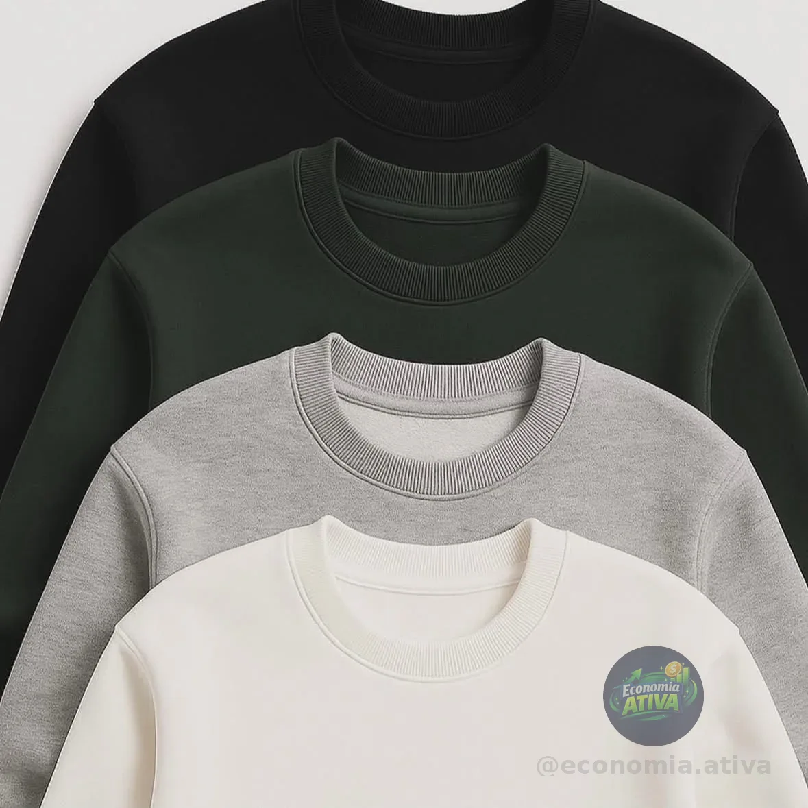 Blusa Moletom Flanelado Gola Careca Tecido Macio Premium