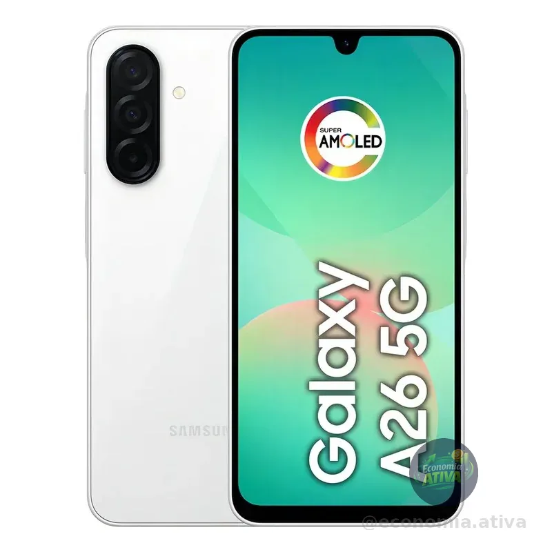 Celular Samsung Galaxy A26 5g 256gb, 8gb Ram, Câmera De 50mp, Ip67, Tela Super Amoled 6.7 , Nfc - Branco