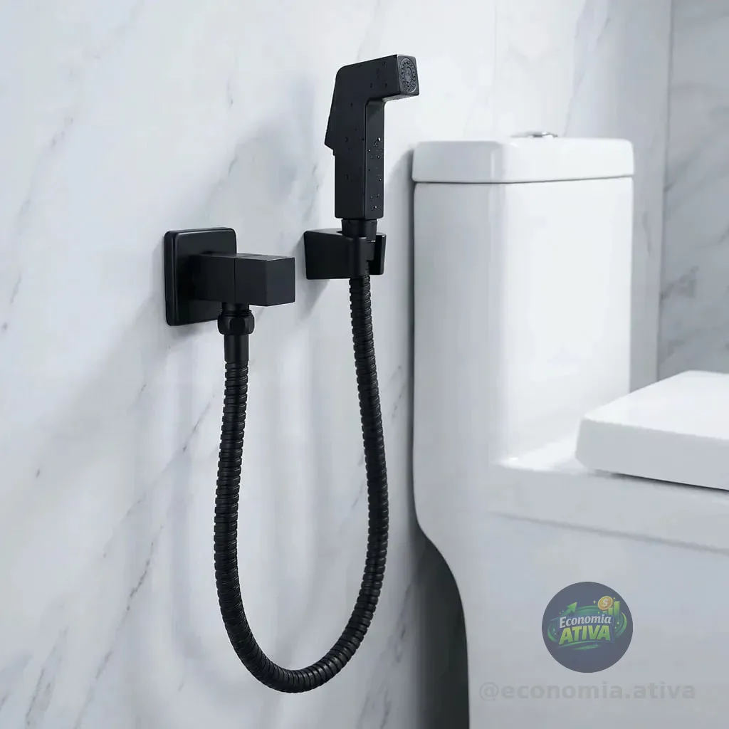 Ducha Higiênica Quadrada 1/4 De Volta Completa TKLA