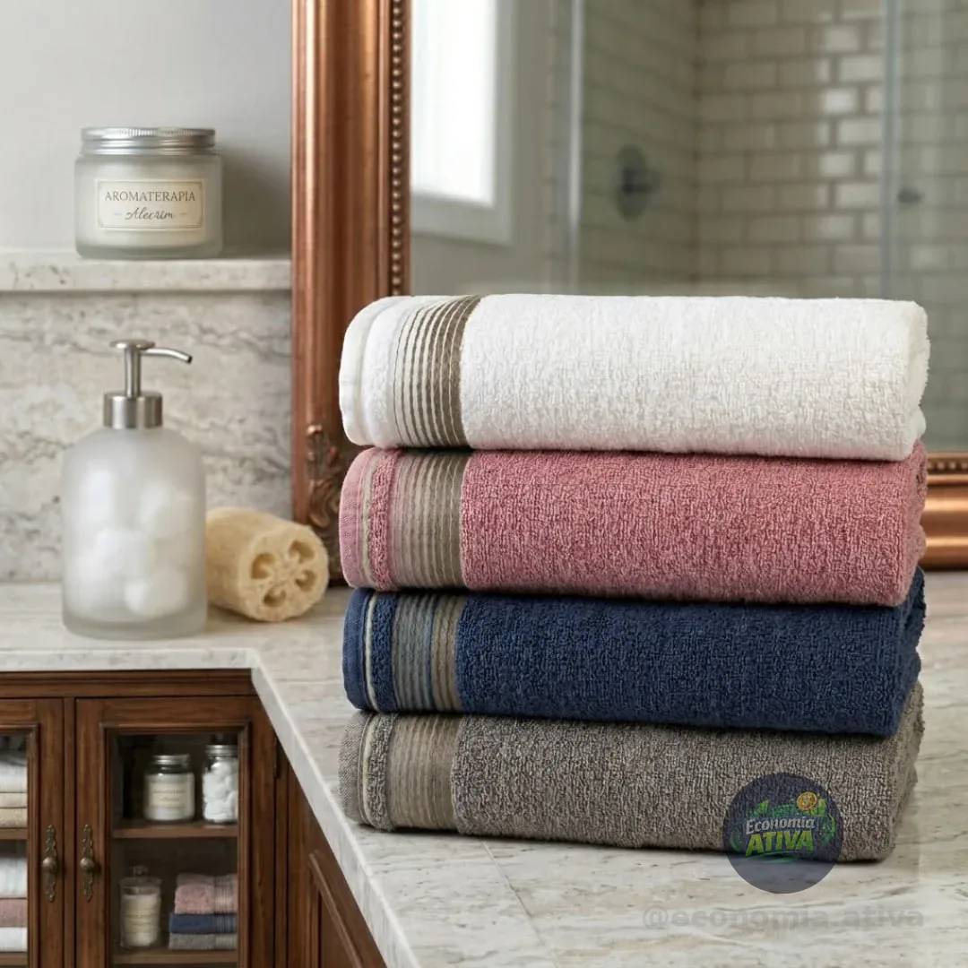 Kit Com 4 Toalhas Banhão Gigante Alta Absorção Sublime 70x150cm