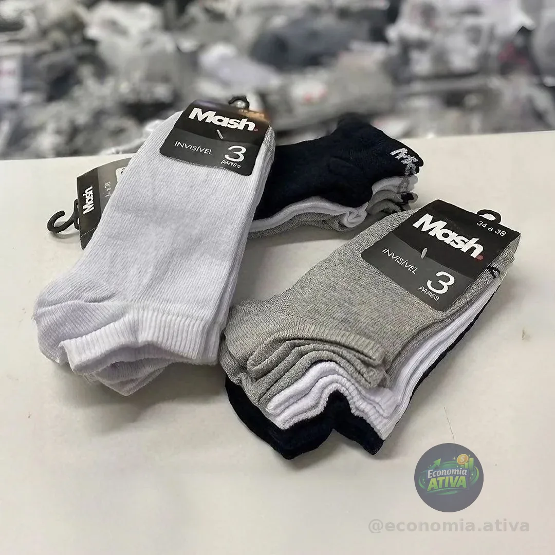 Kit 10 Pares Meias Mash Invisível Esportiva Algodão Original