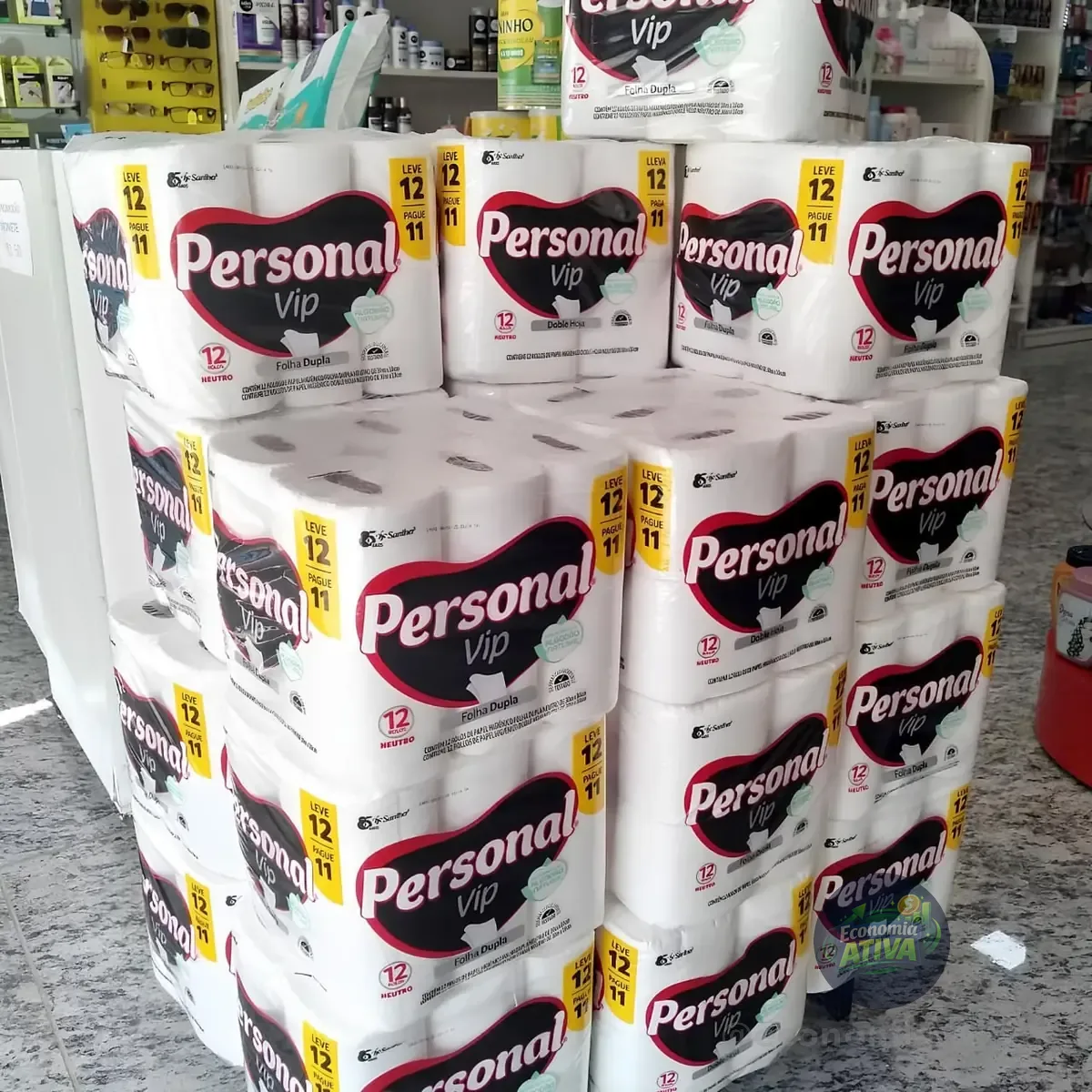 Personal VIP - Papel Higiênico, Folha Dupla, 12 unidades (Embalagem pode variar)