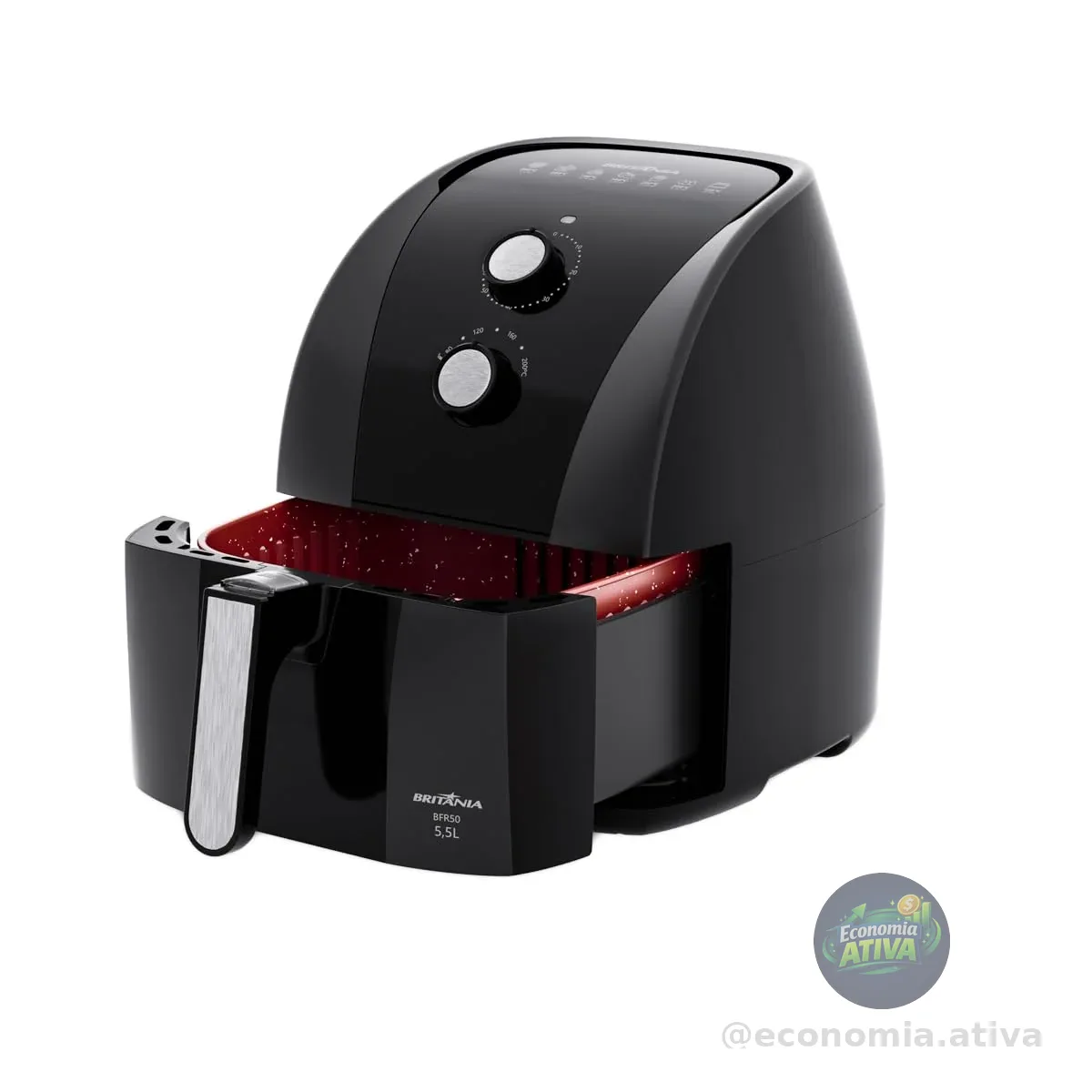 Fritadeira Air Fryer Britânia 5,5L 1500W BFR50 Redstone 220V