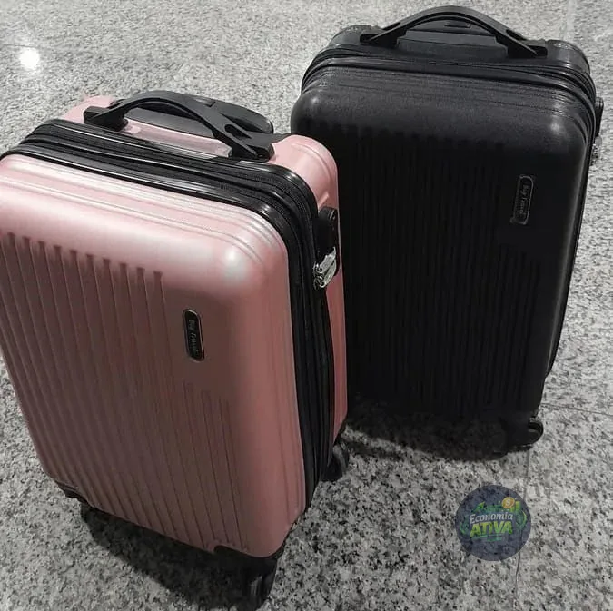 Kit Mala 10kg Casal Viagem Giratória Anti-furto Abs Férias