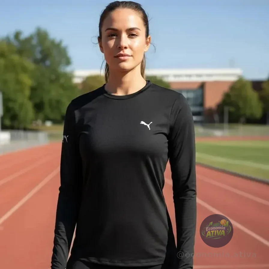Camiseta Térmica Puma UV50+ Manga Longa Feminina Adulto