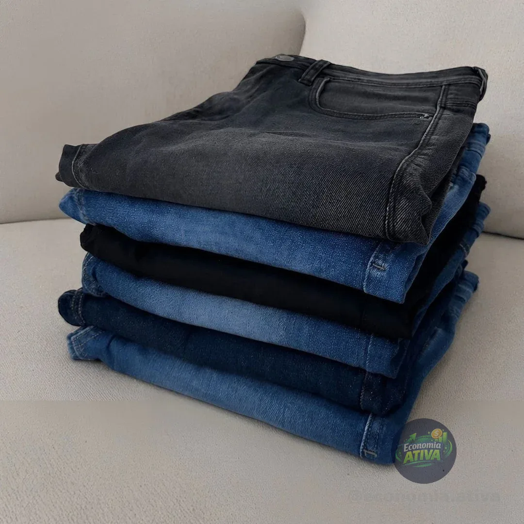 Kit 3 Calças Jeans Masculina Premium Skinny Tradicional Nf