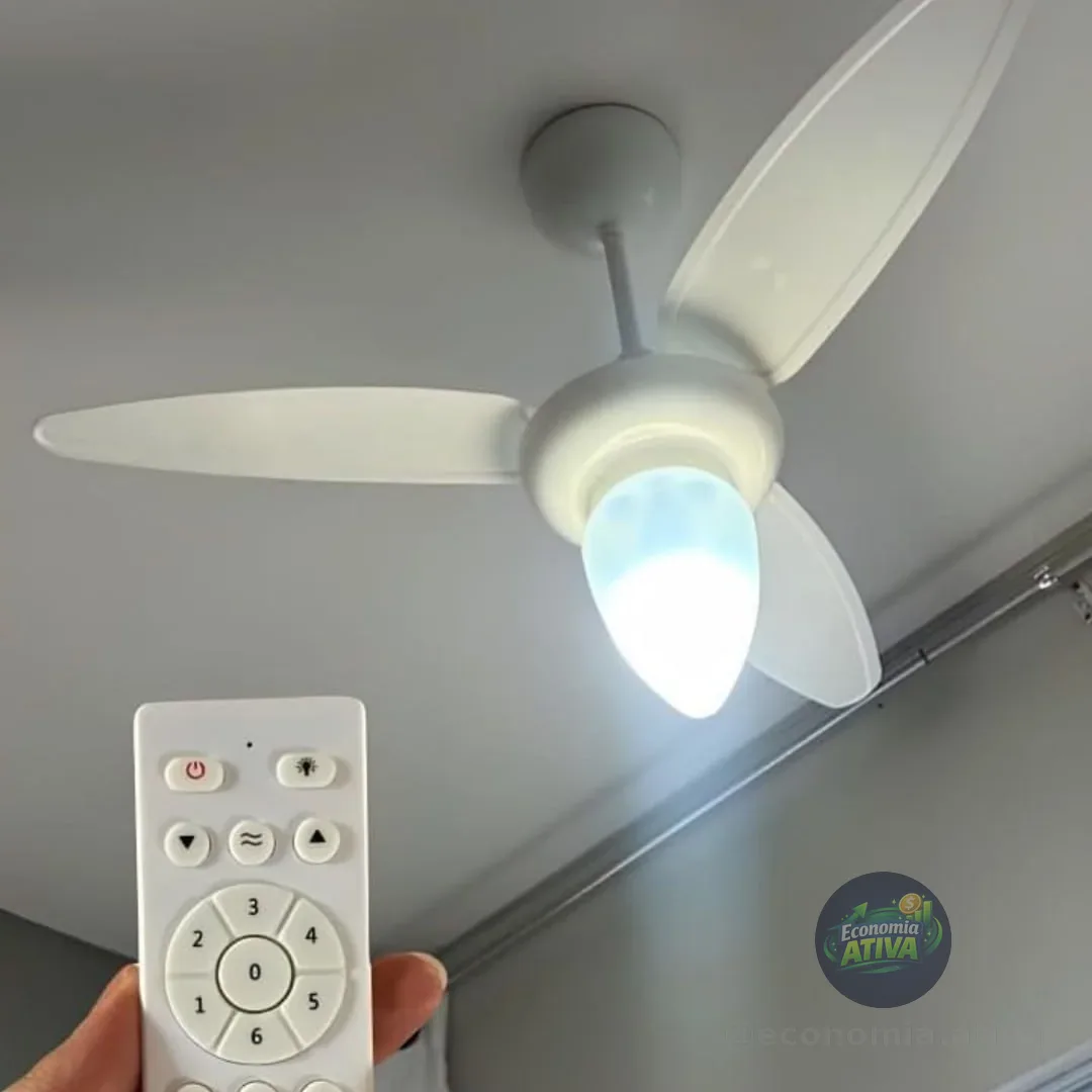 Ventisol Ventilador de teto wind br 3p inj branco c/r inverter bivolt