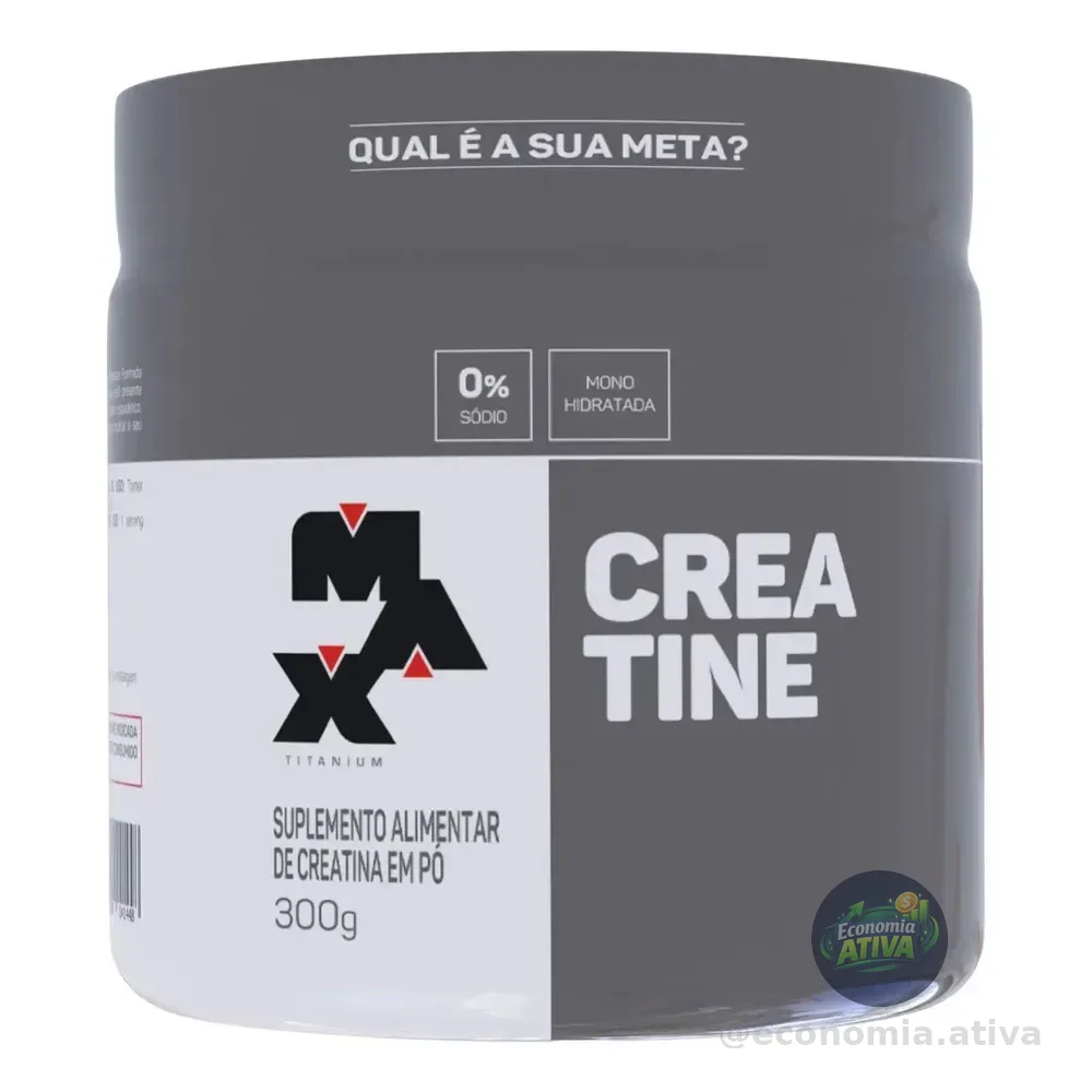 Creatina Max Titanium Monohidratada Em Pó Pote 300g Creatina Po Sem Sabor