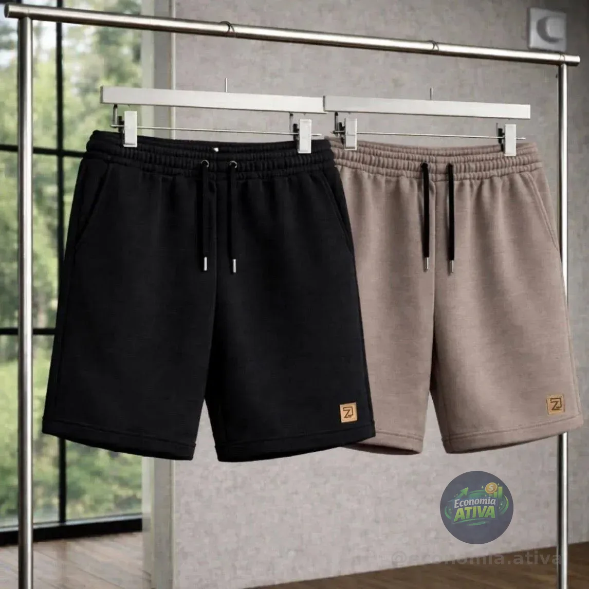 Kit 2 Bermuda Shorts Masculino Moletinho Curta