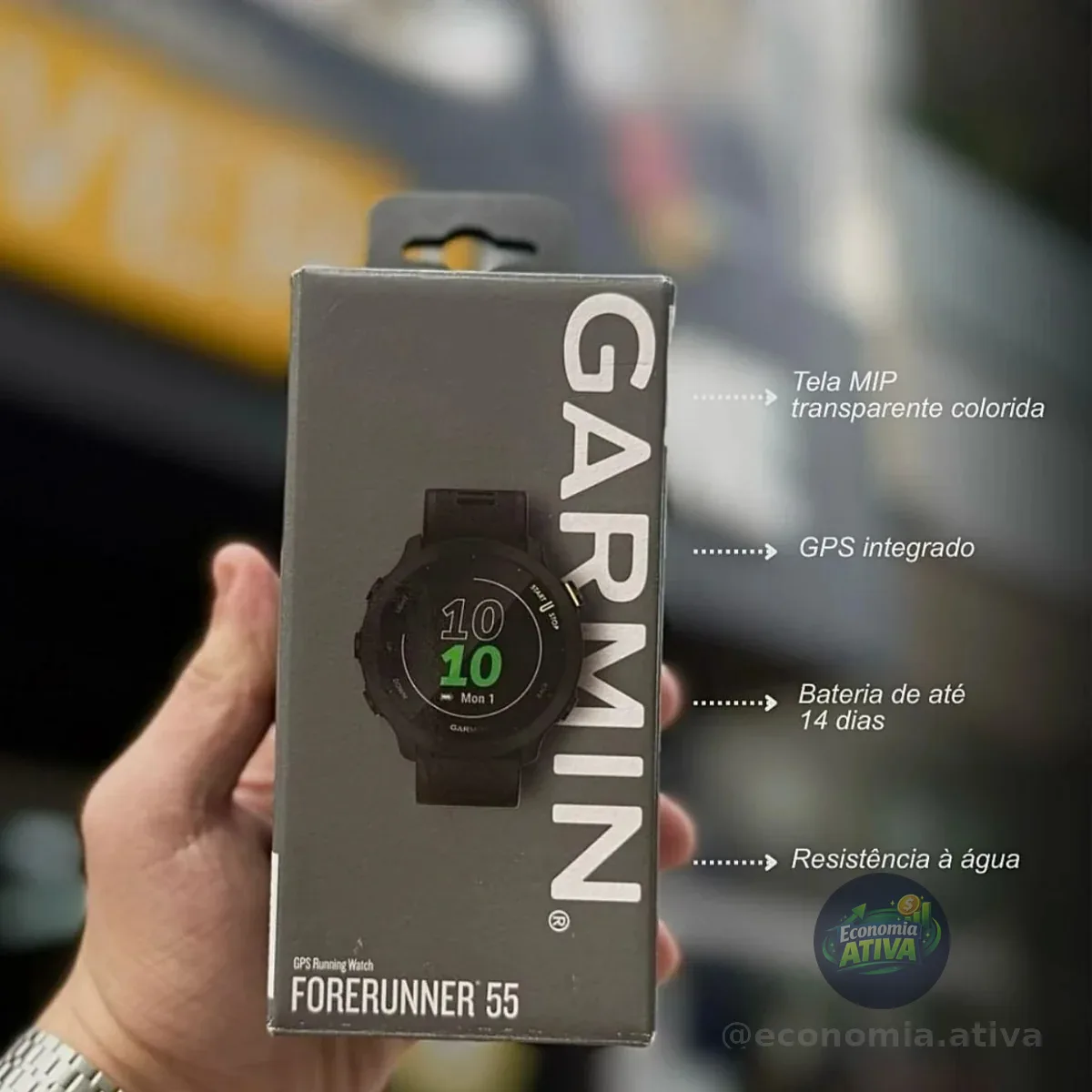 Garmin Relógio Forerunner 55 com Monitor Cardíaco de Pulso e GPS