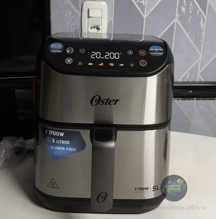 Fritadeira Digital Inox Oster 5l Com Painel Touch Cor Prateado
