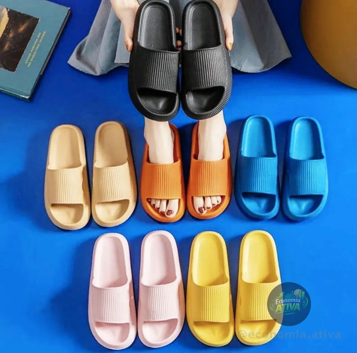 Chinelo Nuvem Ergonômico Unissex Slide Flexível Conforto