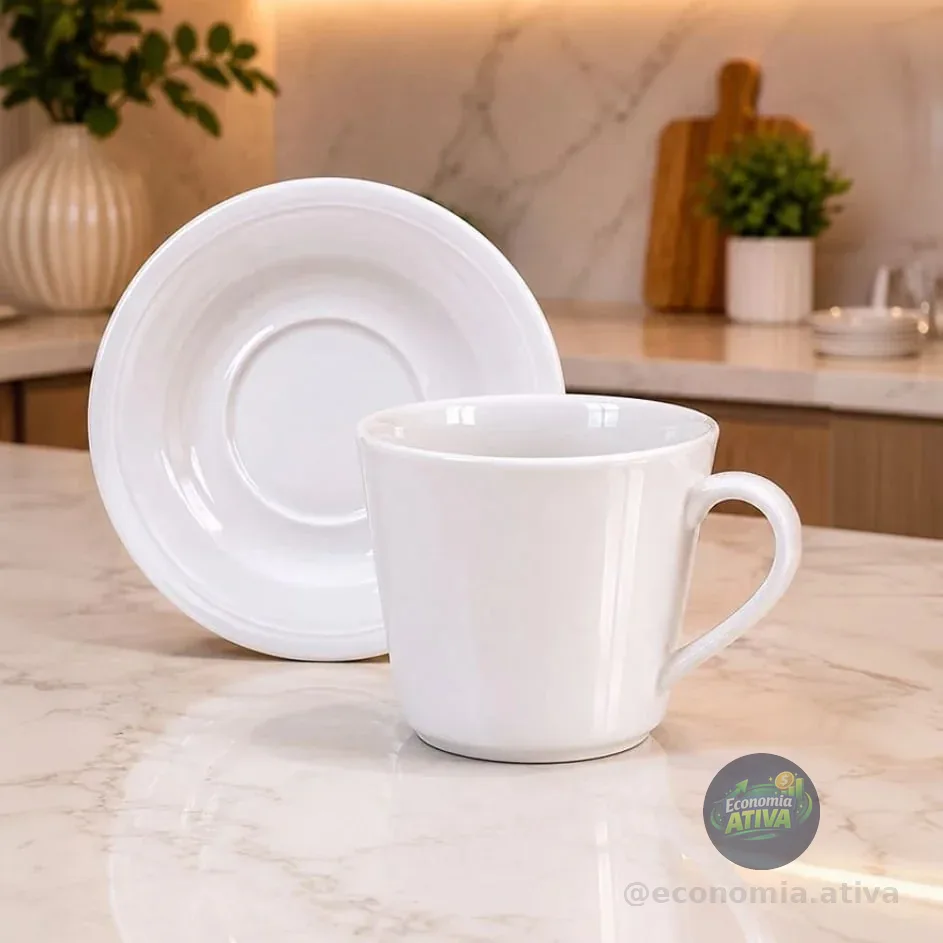 Kit Xícaras E Pires Nexus Porcelana 12 peças 185ml Tramontina