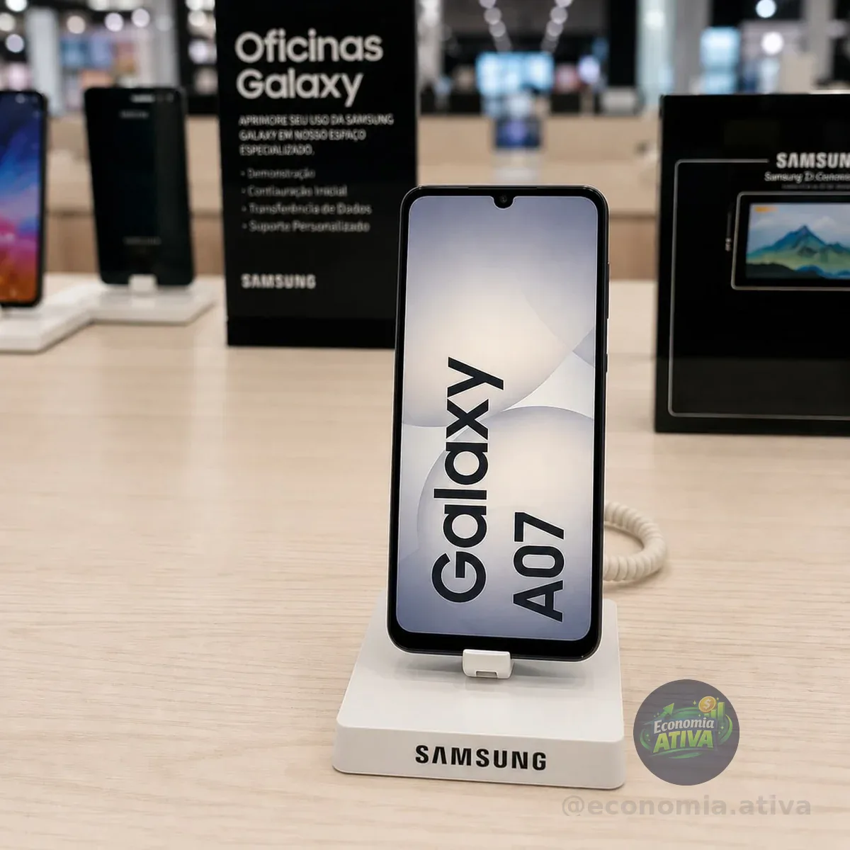 Celular Samsung Galaxy A07 256GB, 8GB, Câm. 50MP, Tela 6.7"- Preto