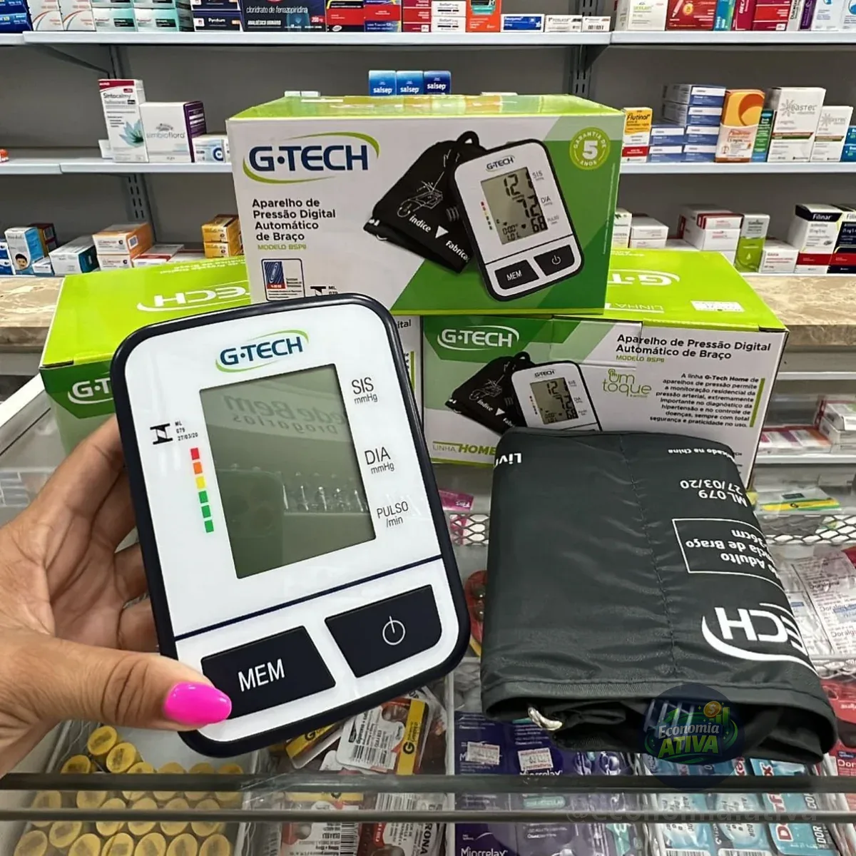 Aparelho Medidor De Pressão Arterial Digital G-tech Bsp11 Cor Cinza